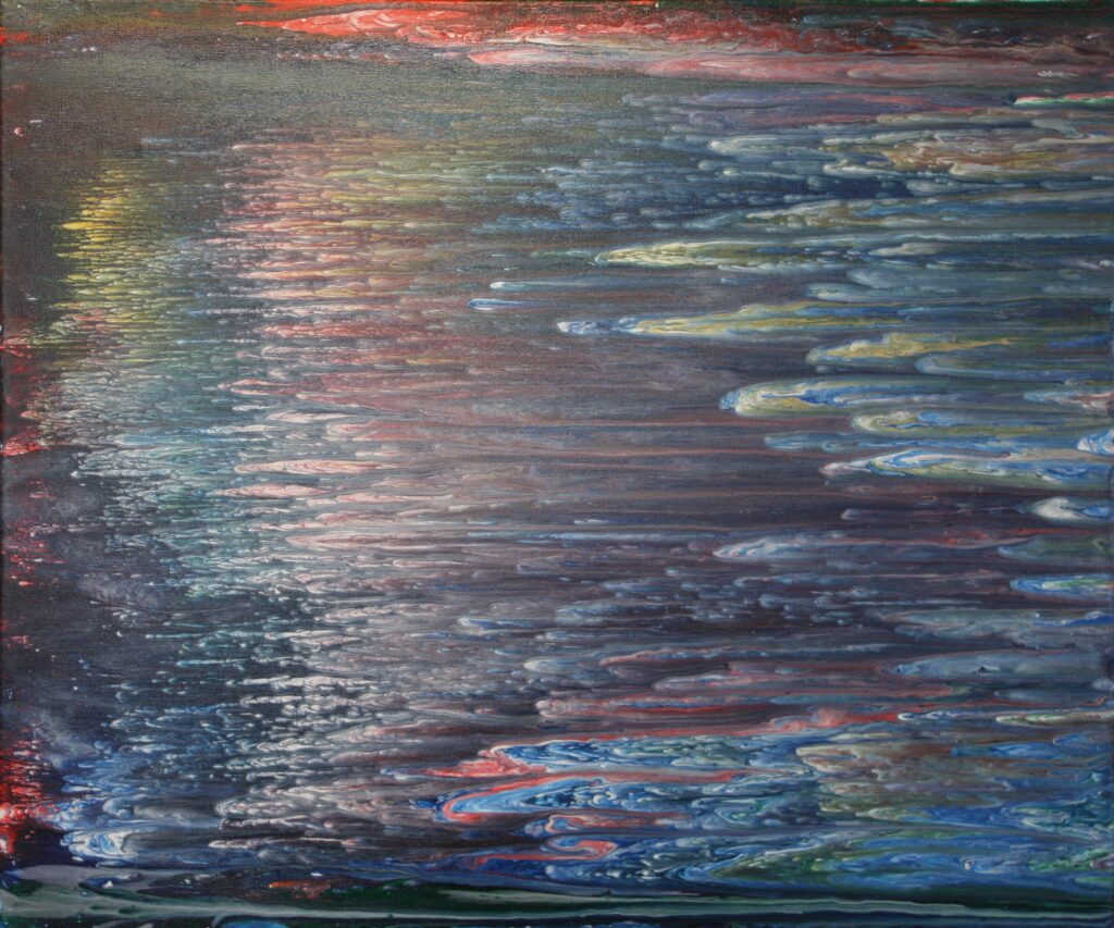 Seas in the Sunset - Acrylic Pour on Canvas